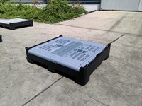 Grande boîte à palette pliable en plastique HDPE de 600 L, recyclable, grise, avec impression sérigraphique pour le stockage des aliments