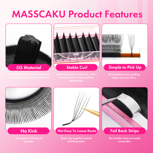 MASSCAKU <span class=keywords><strong>L</strong></span> <span class=keywords><strong>LU</strong></span> M Cils en <span class=keywords><strong>U</strong></span> Courbés 3D 4D 5D Super Doux <span class=keywords><strong>L</strong></span>égers Naturels Extensions de Cils Haute Qualité Fournitures de Maquillage Parallèles - Product Image 4