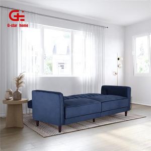 <span class=keywords><strong>Canapé</strong></span>-<span class=keywords><strong>Lit</strong></span> Moderne Pliable 3 <span class=keywords><strong>Places</strong></span> <span class=keywords><strong>en</strong></span> Velours Capitonnée pour Salon et Hôtel - Product Image 3