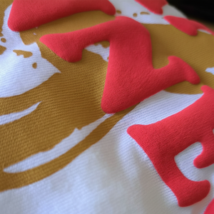 Logotipo personalizado de alta calidad 210GSM algodón Unisex cuello redondo calle alta Puff camiseta suave ropa de punto de gran tamaño para los hombres - Product Image 1