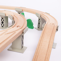 Jeu de construction éducatif DIY en bois de hêtre et plastique, 130 pièces, train électrique d'aéroport, puzzle écologique, vente chaude