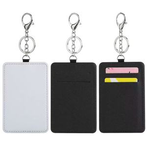 ซองใส่บัตรพร้อมพวงกุญแจสำหรับงานซับลิเมชั่น, ซองใส่บัตรเครดิตหนัง PU แบบ DIY ปรับแต่งได้, กระเป๋าเปล่าสำหรับงานทรานเฟอร์ความร้อน - Product Image 1