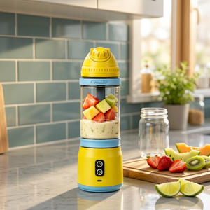 700ML Portable Rechargeable Blender Cup Stainless Steel 6 Blades Leakproof Personal Mini <b>Juicer</b> for Shakes Smoothies Outdoor Use - Product Image 1