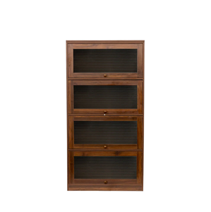 Librería Contemporánea Puertas de vidrio traseras cerradas Gabinete de almacenamiento de oficina Gabinete bajo Librería contra la pared Estantería a prueba de polvo - Product Image 1