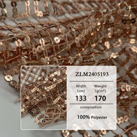 Nouveau tissu en maille à paillettes brodées tendance |   100% polyester 170GSM pour costumes de scène féminins, tenues de performance