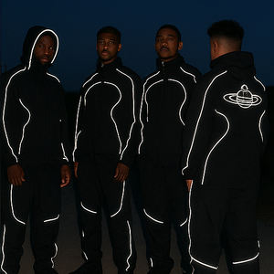 QUICKSHOW <span class=keywords><strong>Giacca</strong></span> Streetwear Riflettente da <span class=keywords><strong>Uomo</strong></span> con Zip da Moto e Sport a Strisce Laterali in Nylon - Product Image 4