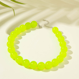Vente en gros collier multicolore collier rond acrylique personnalité collier de <span class=keywords><strong>perles</strong></span> <span class=keywords><strong>fantaisie</strong></span> femmes - Product Image 5
