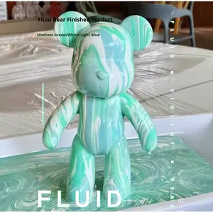 Ours en vinyle blanc Fluid Bear, bricolage, fait main, célébrité d'Internet, ours violent, ornement, stand de vente, source d'exportation, vente en gros - Product Image 4