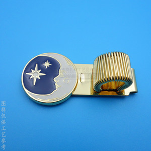 Custom Metal Pen <b>Clip</b> 45mm Blue Zinc Alloy <b>Spring</b> Design For Stationery Notebooks Card Holders - Product Image 2