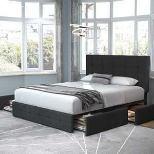 Kraliçe Platform yatağı çerçeve 4 depolama çekmeceli - Product Image 6
