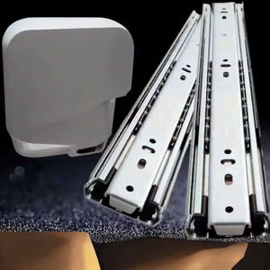 Rail coulissant pour tiroir en acier inoxydable silencieux et robuste avec <span class=keywords><strong>amortisseur</strong></span> et rail de guidage à 3 sections pour le rangement des armoires de <span class=keywords><strong>cuisine</strong></span> - Product Image 4