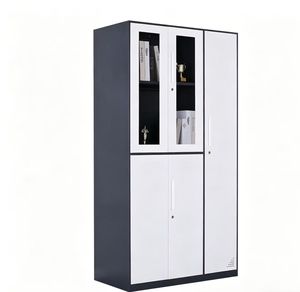 Armadio Archivio Moderno in Metallo Autoportante con 4 Ante in Vetro, Grande Capacità, <span class=keywords><strong>per</strong></span> <span class=keywords><strong>Ufficio</strong></span> e Camera da Letto - Product Image 1