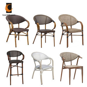 Design poltrona Cafe tavolo e sedie caffè impilabile vimini sala da pranzo sedia da esterno mobili in legno per Hotel sedia da pranzo - Product Image 2