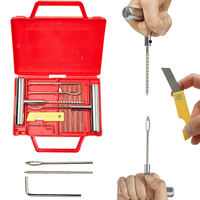 Kit de réparation de pneus tubeless de qualité professionnelle, 12 pièces, ensembles d'outils manuels avec bande de caoutchouc haute densité pour la réparation des pneus de voiture