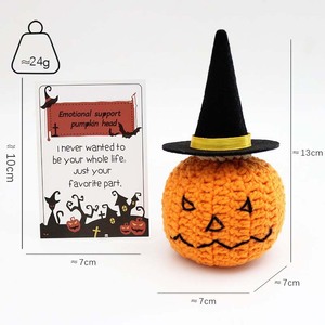 IStapromo Gifts Poupée squelette d'Halloween au crochet fait main, mini figurine noire à capuche, joli ornement de fête, cadeau décoratif - Product Image 3