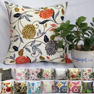 Fundas de almohada 100% algodón con estampado Floral/Floral, decorativas, hechas a mano