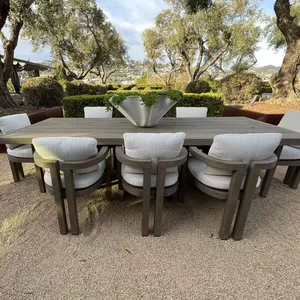 Meubles d'extérieur en teck de luxe, design populaire, ensemble de table, patio, 2023