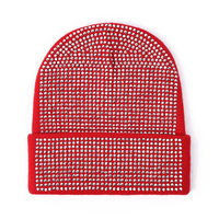 Chapeau en tricot luxueux avec strass, chaud pour l'hiver, pour hommes et femmes