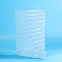 Panneau acrylique PMMA texturé anti-rayures personnalisé, feuille acrylique à motif rayé côtelé pour la décoration d'hôtels modernes