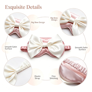Big Bow <b>Mask</b> Soft Satin Silk Shading Eye Cover Elastic Band Comfort Night Blindfold for Travel Nap <b>Sleep</b> Gift - Product Image 4