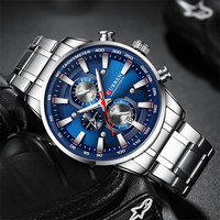Montres CURREN pour hommes 8351, montre-bracelet sportive en acier inoxydable, étanche 3ATM, lumineuse, chronographe à trois aiguilles