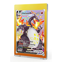 Vente en gros de boîtes à cartes magnétiques en acrylique avec logo personnalisé imprimé UV, pour cartes à collectionner, 35PT 55PT 75PT, boîte à cartes dégradée