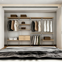 Armoire simple en métal robuste et durable pour le rangement de la chambre, placard domestique et porte-vêtements, idéale pour les appartements locatifs