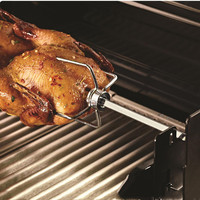 Kit d'outils de barbecue portables en acier inoxydable 304 chromés support de poulet grillé rotatif brochettes fourchettes pour poulet rôti de porc en plein air
