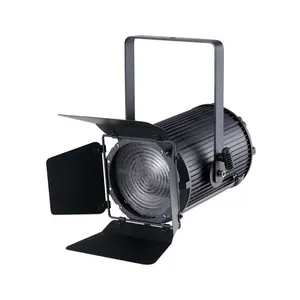 Lampu sorot LED Film fotografi, lampu sorot untuk teater 200W 3200K/5600K dengan lensa Fresnel dapat disesuaikan