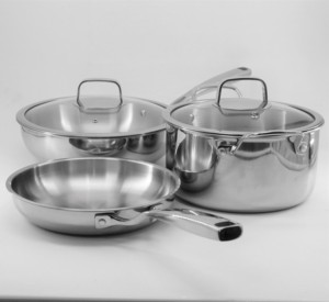 Nuevo diseño caliente calidad superior <span class=keywords><strong>3</strong></span> capas #304 acero inoxidable espejo pulido Fry Pan Wok sopa olla para regalo chef hogar Cocina - Product Image 2