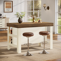 Table de bar Tribesigns avec étagères de rangement, armoire de bar de style farmhouse de 55,1 pouces pour la cuisine et la salle à manger