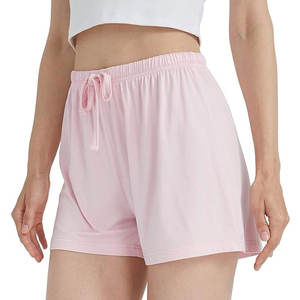 Shorts décontractés pour femme à taille mi-haute, coupe régulière, en toile polyester/coton, délavage clair, teint uni, mode estivale - Product Image 3