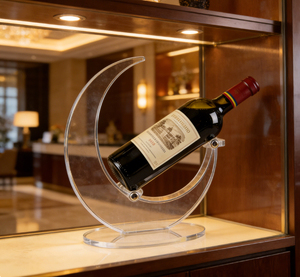 Exhibidor de Vino Acrílico en Forma de Luna Personalizado, Diseño Moderno, Lujoso y Elegante, Adecuado para Hoteles, Restaurantes, Bodegas - Product Image 3