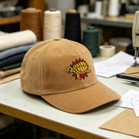 Casquette snapback vintage en velours côtelé à 6 panneaux, broderie personnalisée de haute qualité, casquette de baseball unisexe en velours côtelé