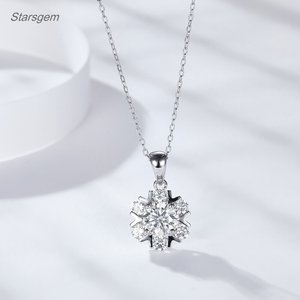 Starsgem Lab Diamond <b>necklace</b> DEF Color VS Clarity Winter's Whisper 925 Sterling Silver <b>Necklace</b> - Product Image 1
