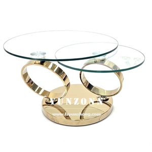 Bàn cà phê đa chức năng hiện đại với đôi kính cường lực Hàng Đầu Xoay Vòng thiết kế phòng khách phòng ăn nhà bếp phòng ngủ - Product Image 5