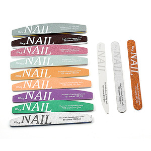 Juego de 12 limas de uñas ultrafinas de doble cara, tira pulidora de TPU, pulidor de <span class=keywords><strong>media</strong></span> <span class=keywords><strong>luna</strong></span>, lima de madera, pulidor de bordes de cutícula, caja de plástico - Product Image 1
