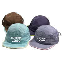 Topi bisbol nilon topi lari olahraga luar ruangan 5 Panel topi untuk performa memancing topi kemah yang dapat disesuaikan