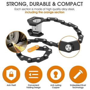WEST BIKING-Serrure de vélo pliable pour VTT, vélo de route, Hambourg, haute sécurité, antivol, trottinette électrique - Product Image 3