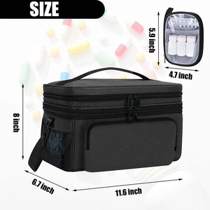 Grande trousse de médicaments de voyage pour la maison avec bandoulière, organiseur de médicaments et de premiers secours pour les thérapeutes, les médecins, les étudiants en soins infirmiers - Product Image 6
