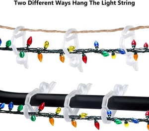 Set da 120 Pezzi di Clip per Luci Natalizie Multicolore, Mini Ganci in Plastica per Grondaie, Luci Esterne 5cm X 2cm, Decorazioni Festive - Product Image 6