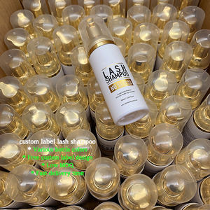 Champú para pestañas Venta al por mayor Color beige Champú para pestañas suaves y cepillo Paraben Botellas de plástico vacías Champú para pestañas - Product Image 5