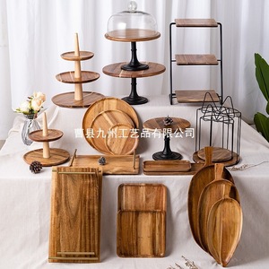 Acacia Wood Dessert Trays Cake Stands Display <b>Racks</b> For Birthday Wedding Hotel Coffee Tea Party Decorations - Product Image 1