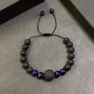 Винтажные регулируемые плетеные браслеты из тигрового глаза и вулканического камня 8 мм для мужчин — духовное украшение, подарок - Product Image 5