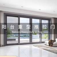 Porte coulissante moderne sur mesure pour intérieur, robuste, résistante au vent, en alliage d'aluminium, double vitrage trempé, insonorisée et isolante thermiquement