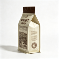 Sachet de café imprimé sur mesure, refermable avec fermeture éclair, pour emballage alimentaire, idéal pour coffret cadeau de grains torréfiés de qualité supérieure 250g