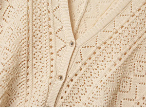 Luxury Hollow Loose Cotton Long Sleeve Knitted <strong>Cardigan</strong> <strong>Crochet</strong> <strong>Lady</strong> Sweater - Product Image 4