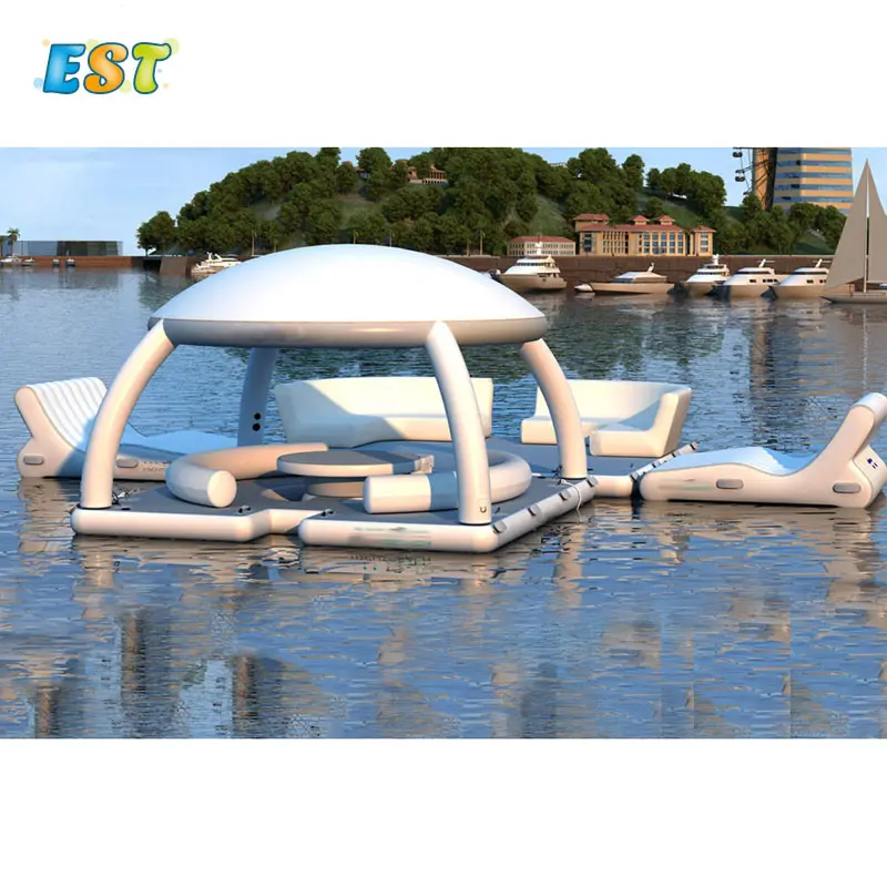 Fun inflatable platform tent marine floating water island party island inflatable