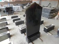 Stèles funéraires américaines verticales en granit, design simple, pour cimetière extérieur, noires, imperméables et durables, modernes