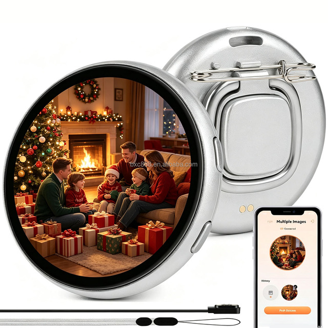 1.85inch HD IPS 360x360 600mAh Touchscreen AI-support E-BADGE Dynamic Electronic Badge for Anime Idol and Celebrity